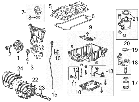 2021 Chevrolet Camaro Filters Manifold Cover Diagram for 12632619