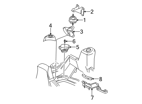 2009 Chevrolet Trailblazer Engine & Trans Mounting Spacer-Trans Support Diagram for 15110790