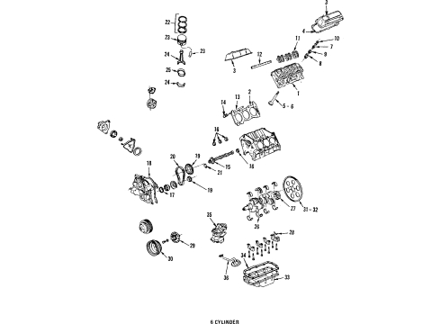 1984 Oldsmobile Toronado Engine Parts, Mounts, Cylinder Head & Valves, Camshaft & Timing, Oil Pan, Oil Pump, Crankshaft & Bearings, Pistons, Rings & Bearings Filter Diagram for 19210285