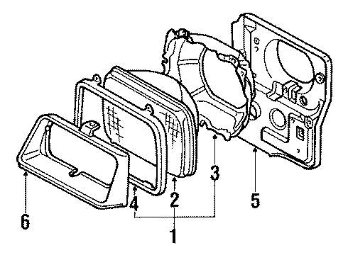 1985 Chevrolet Sprint Headlamps Headlamp Capsule Assembly Diagram for 96052078