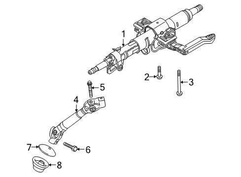2008 Saturn Astra Steering Column & Wheel, Steering Gear & Linkage Intermediate Steering Shaft Assembly Diagram for 9223059