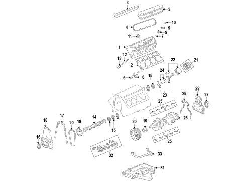 2014 Chevrolet Corvette Engine Parts, Mounts, Cylinder Head & Valves, Camshaft & Timing, Oil Pan, Oil Pump, Crankshaft & Bearings, Pistons, Rings & Bearings, Variable Valve Timing Cooler Assembly Diagram for 12632831