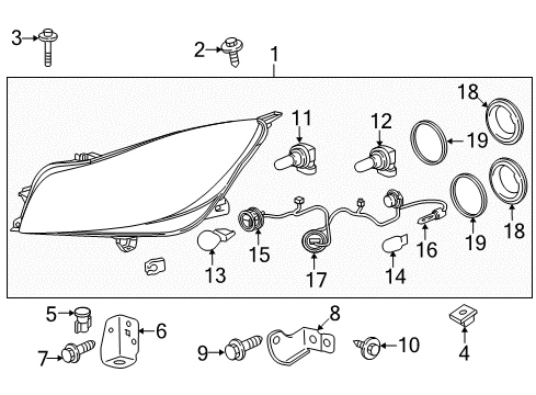 2015 Buick Regal Headlamps Composite Headlamp Diagram for 13409902