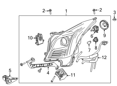 2016 Cadillac XTS Headlamps Headlamp Assembly Diagram for 23397811