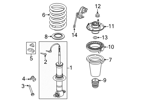 2017 GMC Sierra 1500 Struts & Components - Front Cup Diagram for 23424926