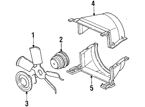 1989 Chevrolet P30 Cooling Fan Shroud-Radiator Fan Upper Diagram for 15973613