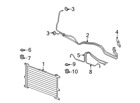 2008 Cadillac STS Trans Oil Cooler Oil Cooler Diagram for 19129761