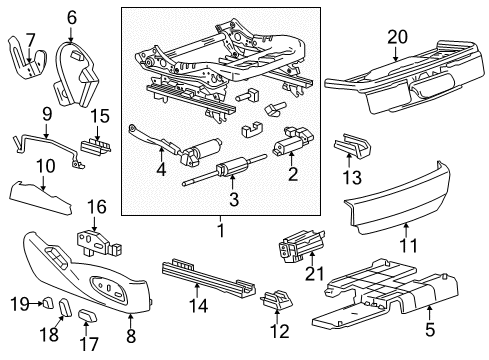 2015 Cadillac ATS Tracks & Components Lower Bracket Diagram for 22986185