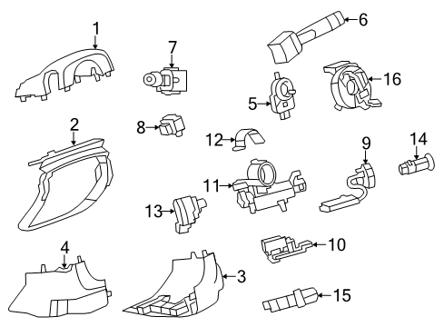 2013 Cadillac CTS Shroud, Switches & Levers Lower Shroud Diagram for 20917533