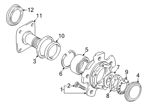 2000 Chevrolet Tracker Hub Assembly - Front Front Wheel Bearing Lubricant Cap Diagram for 30004417