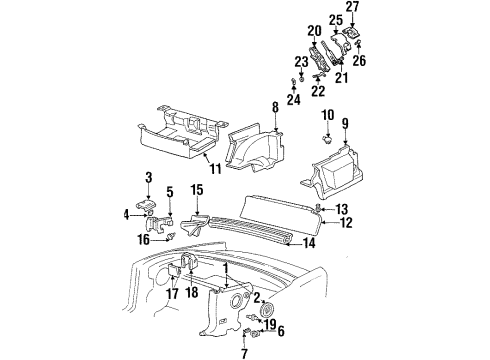 1997 Pontiac Firebird Interior Trim - Rear Body Roof Lamp Bulb Diagram for 9433040