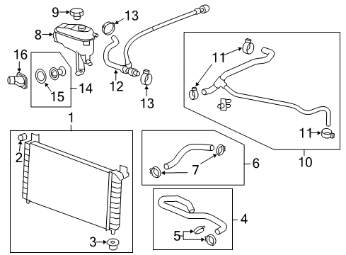 2012 GMC Sierra 2500 HD Radiator & Components Outlet Hose Diagram for 25806518