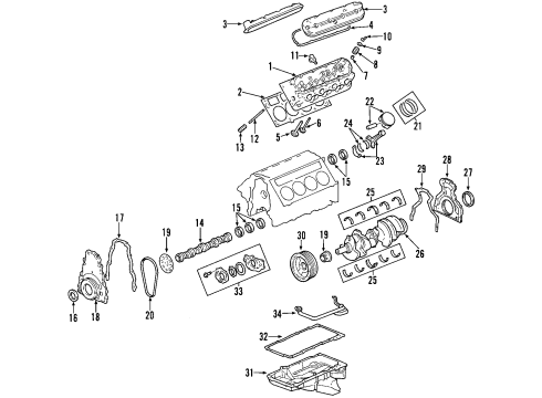 2004 Pontiac GTO Engine Parts, Mounts, Cylinder Head & Valves, Camshaft & Timing, Oil Pan, Oil Pump, Crankshaft & Bearings, Pistons, Rings & Bearings Engine Crankshaft Diagram for 12583565