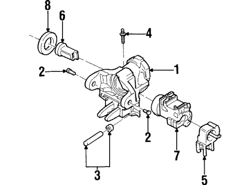 2000 Cadillac Catera Housing & Components Ignition Switch Diagram for 90505912