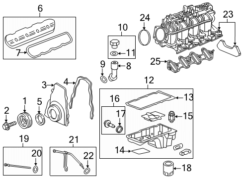 2015 GMC Sierra 3500 HD Filters Relief Valve Diagram for 12608835