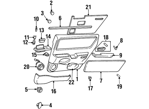 1996 Oldsmobile Aurora Interior Trim - Rear Door Map Pocket Retainer Diagram for 25535427