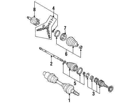 1996 Oldsmobile Achieva Drive Axles - Front Joint Kit, Front Wheel Drive Shaft Tri-Pot (W/Boot) Diagram for 26039301