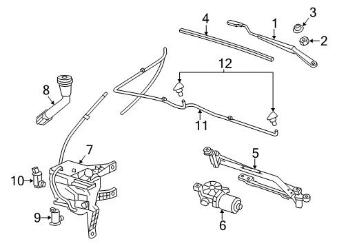 2013 Chevrolet Spark Wiper & Washer Components Front Blade Diagram for 95108153