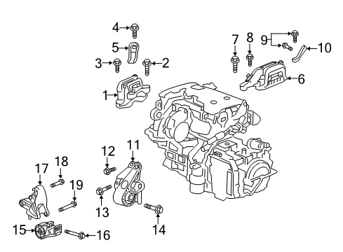 2018 Chevrolet Traverse Engine & Trans Mounting Bolt/Screw Diagram for 11546866