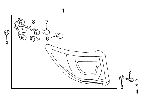 2015 Chevrolet Traverse Tail Lamps Tail Lamp Hole Cover Diagram for 23141850