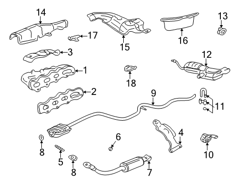 1999 Pontiac Grand Am Exhaust Manifold Converter & Pipe Gasket Diagram for 24576511