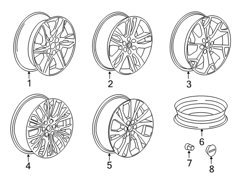 2019 Chevrolet Blazer Wheels Wheel, Alloy Diagram for 22996333