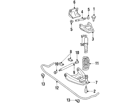 1988 GMC R2500 Front Suspension Components Lower Ball Joint Diagram for 15657212