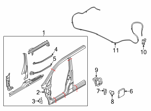 2017 Chevrolet City Express Aperture Panel Release Cable Diagram for 19316845