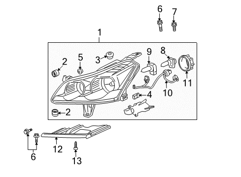 2011 Chevrolet Traverse Headlamps Composite Assembly Diagram for 20794804