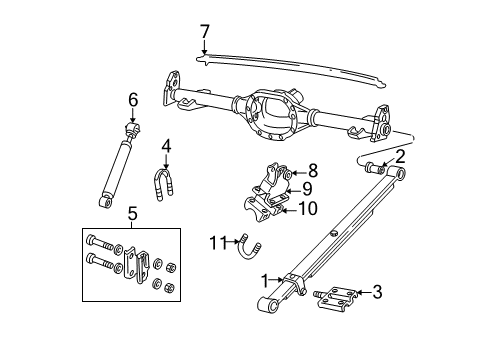 1999 Chevrolet S10 Rear Suspension Components, Ride Control Bushing, Rear Spring Diagram for 15963452