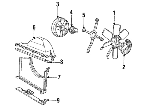 1994 Cadillac Fleetwood Cooling System, Radiator, Water Pump, Cooling Fan Engine Coolant Pump Kit Diagram for 12527740