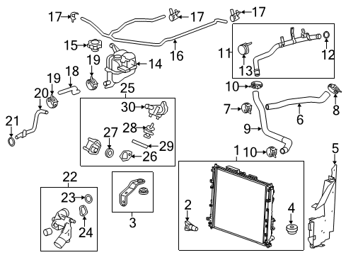 2011 Cadillac CTS Radiator & Components Thermostat Housing Seal Diagram for 12584325