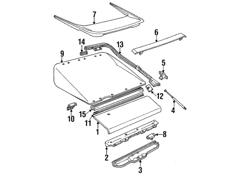 1992 Pontiac Firebird Lift Gate Rear Compartment Lid Window Actuator Assembly Diagram for 16603989