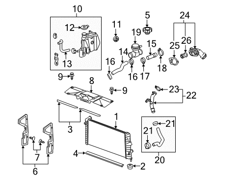 2007 Buick LaCrosse Radiator & Components Housing Asm-Engine Coolant Thermostat Diagram for 12597257