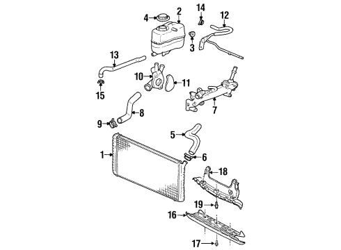1999 Oldsmobile Intrigue Radiator & Components Recovery Tank Diagram for 10421145