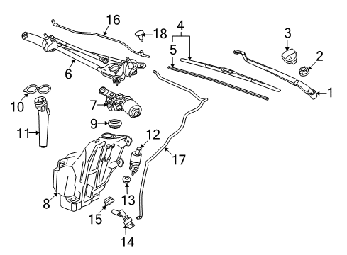 2014 Buick LaCrosse Wiper & Washer Components Hose Asm-Windshield Washer Nozzle Diagram for 25865575