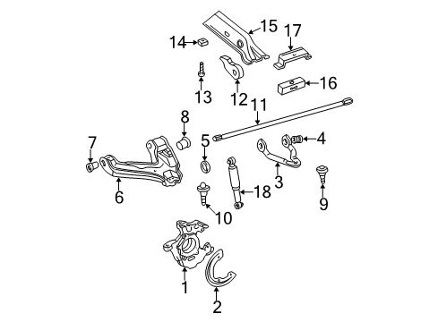 2000 Chevrolet K2500 Front Suspension Components, Lower Control Arm, Upper Control Arm, Stabilizer Bar Lower Ball Joint Diagram for 12387682