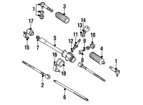 1990 Geo Metro Steering Column & Wheel, Steering Gear & Linkage Cylinder, Steering Column Lock & Ignition Switch Diagram for 96065499