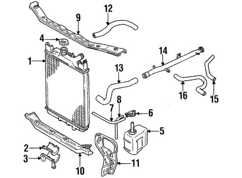 1989 Geo Metro Radiator & Components Transmission Oil Cooler Hose (Bulk) Diagram for 12339996
