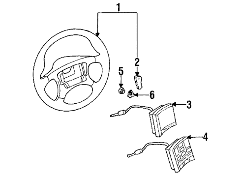 1992 Pontiac Trans Sport Steering Column, Steering Wheel Steering Wheel Assembly *Graphite Diagram for 16750201