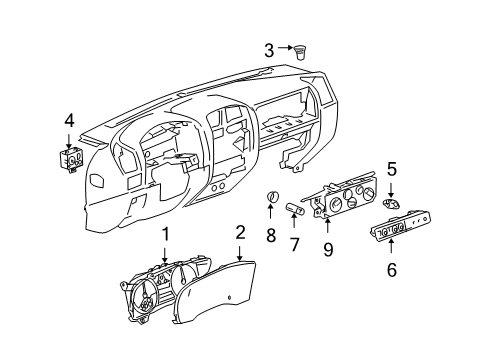 2005 Chevrolet Colorado Instruments & Gauges Instrument Panel Gage CLUSTER Diagram for 15862196