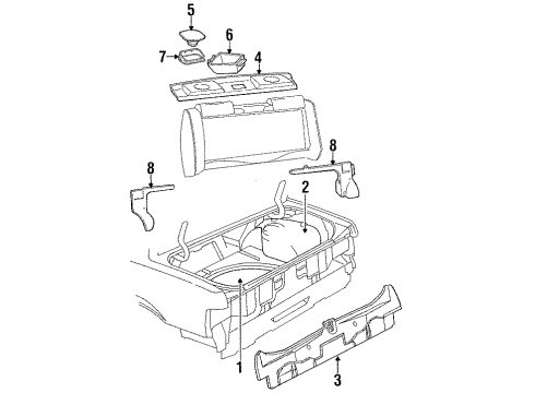 1989 Pontiac Grand Am Interior Trim - Rear Body Speaker Asm-Rear Diagram for 16051790
