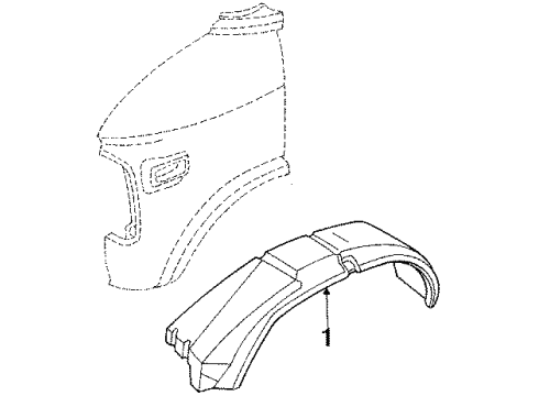 1994 Chevrolet G30 Inner Components - Fender Panel-Front Wheelhouse *Marked Print Diagram for 15685896