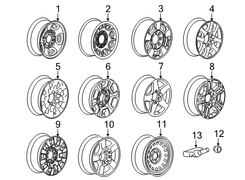 2018 GMC Sierra 2500 HD Wheels Spare Wheel Diagram for 9597724
