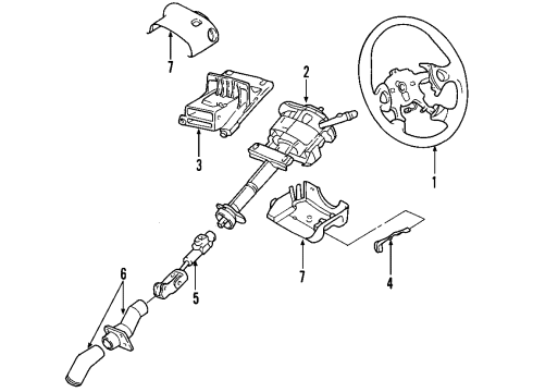 2005 Chevrolet Uplander Steering Column & Wheel Column Assembly Diagram for 19133732
