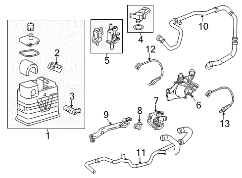 2014 Chevrolet Impala A.I.R. System Air Injection Reactor Pump Diagram for 12643965