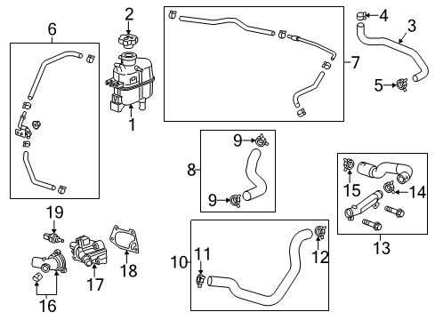 2014 Chevrolet Spark Powertrain Control Lower Hose Clamp Diagram for 94530087