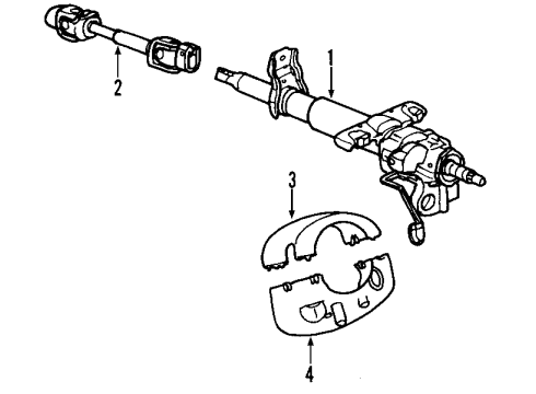 2008 Pontiac Solstice Steering Column & Wheel Column Asm-Steering Diagram for 15244154