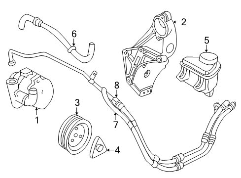 2003 Saturn L300 P/S Pump & Hoses, Steering Gear & Linkage Pump Asm, P/S Diagram for 22674121
