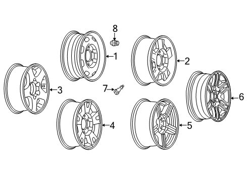 2006 GMC Canyon Wheels Wheel Rim-15X6.5X41 Aluminum *Silver Spark Diagram for 9593978